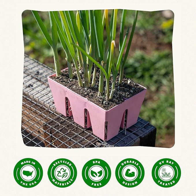 Epic Gardening Reusable Seed Starter Tray - 6 Cell/12 Seedling Starter Trays - Easy Watering, Indoor Greenhouse, Plant Starter, Gardener-Friendly for Seedlings | UV-Treated & BPA-Free - Pink