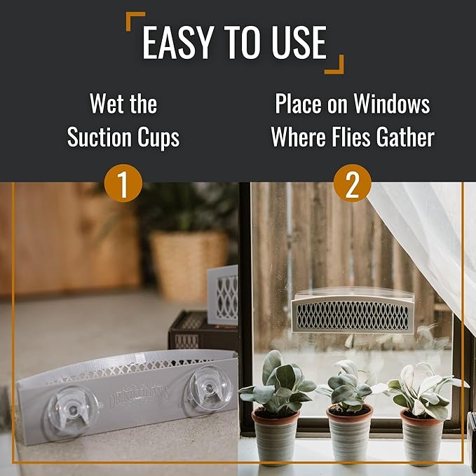 Dr. Killigan's The Fly Inn | Sticky Window Traps | Indoor Insect Trap | Catches and Hides Bugs | Better Than Fly Paper or Ribbon | Get Rid of Flies | (2+4, Gray)