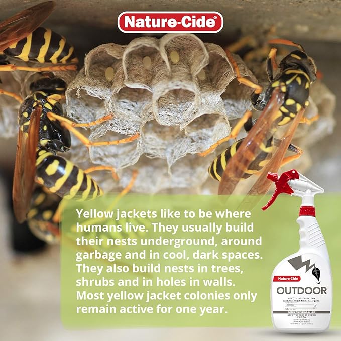 Nature-Cide Outdoor. Insecticide and Repellent. All Natural Pest Repellent, Roach, Spider, Mosquito and Ant Spray to Keep Your Home Safe. No Strong Odor. 32 oz