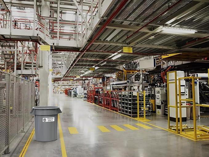 Trash Sticker for Outdoor Trash Can, Garbage Can - 3-5 Year Indoor/Outdoor Rated - Heavy Duty, Weather Proof, Ultra Durable - USA Made (6x2 inch), 4 Labels