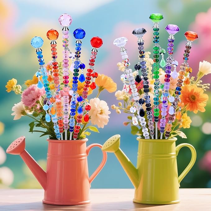 VICTLOV Crystal Suncatcher Making Kit, 273 Pieces with Beads, Snowflakes, Butterflies, Glass Balls for Garden Decoration, DIY Outdoor Hanging Ornaments (453Pcs Diamond+Ball+Pendant D)