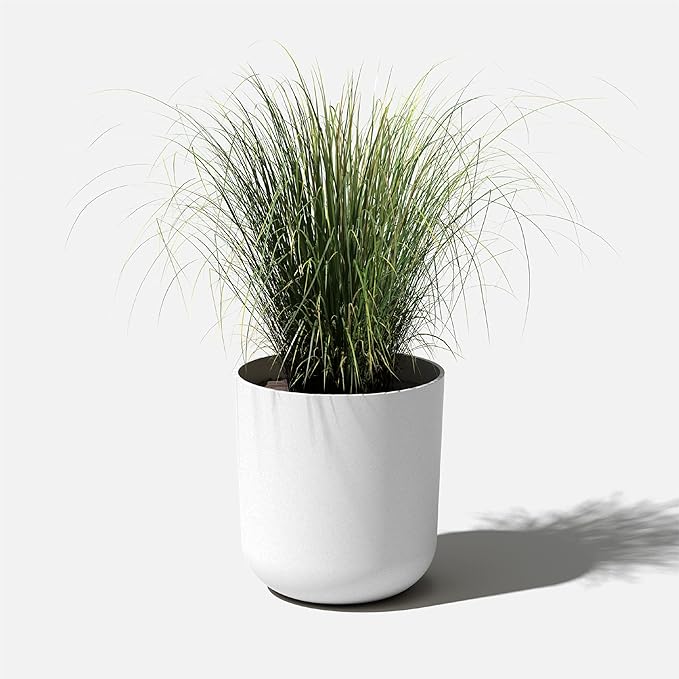 Veradek Mason Series Lima Planter - Round Planter for Indoor or Outdoor Porch/Garden | Made from Plastic-Stone Composite with Drainage Holes | Modern Décor for Succulents, Flowers, Small Plants