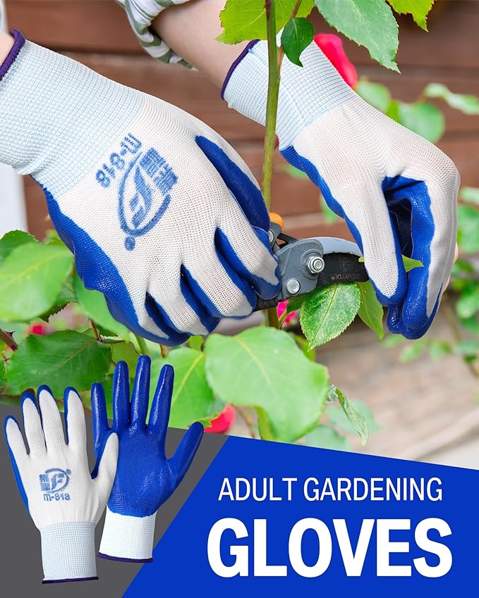 72 Pairs Gardening Work Gloves Bulk for Men Women, Rubber Coated Garden Multipack Safety Construction Glove