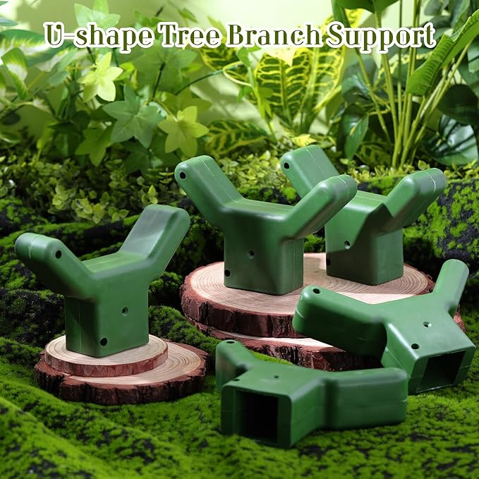Yungyan 8 Pcs Tree Support, Plastic Fruit Tree Branch Support Device Tree Brace Prevent Them from Breaking for Vineyards Ornamental Gardens Orchards Fits on Standard 1.57 x 1.57 Inch Lumber (Green)