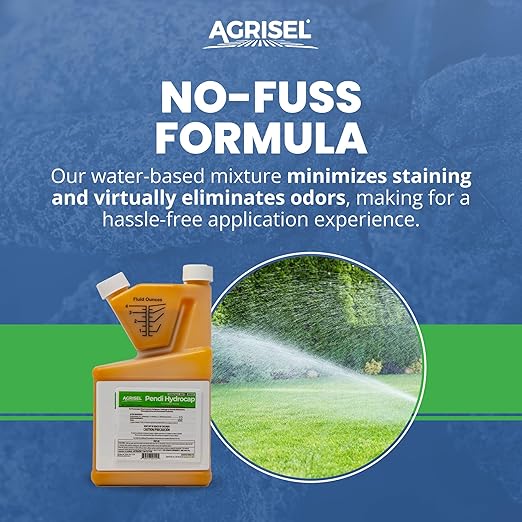 Pendi Hydrocap Weed Killer, Pre-Emergent Formula, Effective on 40+ Broadleaf Weeds and Grasses, No-Stain, Mixes Easily, Pet Safe, Includes 3-Pack of Agrisel Protective Gloves, 32 Ounces
