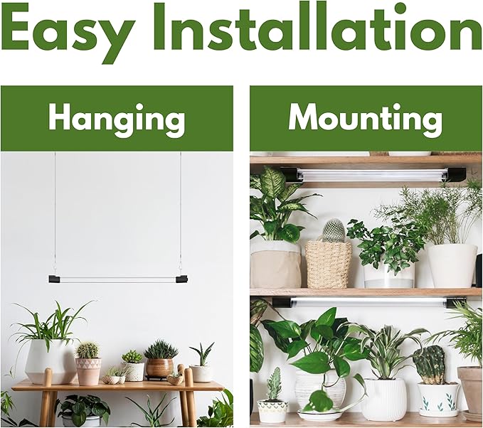 LED Grow Light Full Spectrum Light Linkable 5000K Daylight + 660nm Red Indoor Plant Lighting Fixture (4-Pack 4 FT)