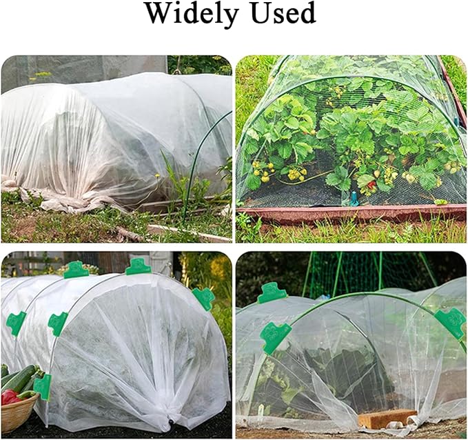 Garden Hoops for Raised Beds 60Pcs Greenhouse Hoops 10 Sets of 8.5FT Long Greenhouse Hoops Grow Tunnel Fiberglass Support Hoops Frame with 40Pcs Clips, Plant DIY Support Hoops for Outdoor Plant