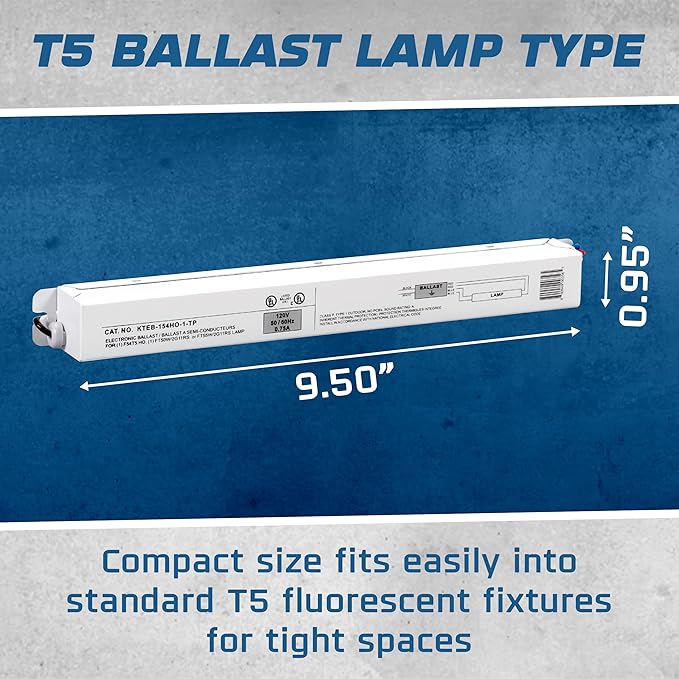 OHLECTRIC Replacement for Keystone KTEB-154HO-1-TP 54W T5 High Output Electronic Fluorescent Ballast | 1 Lamp | 120V | Rapid Start Technology | UL Listed for Enhanced Safety and Performance