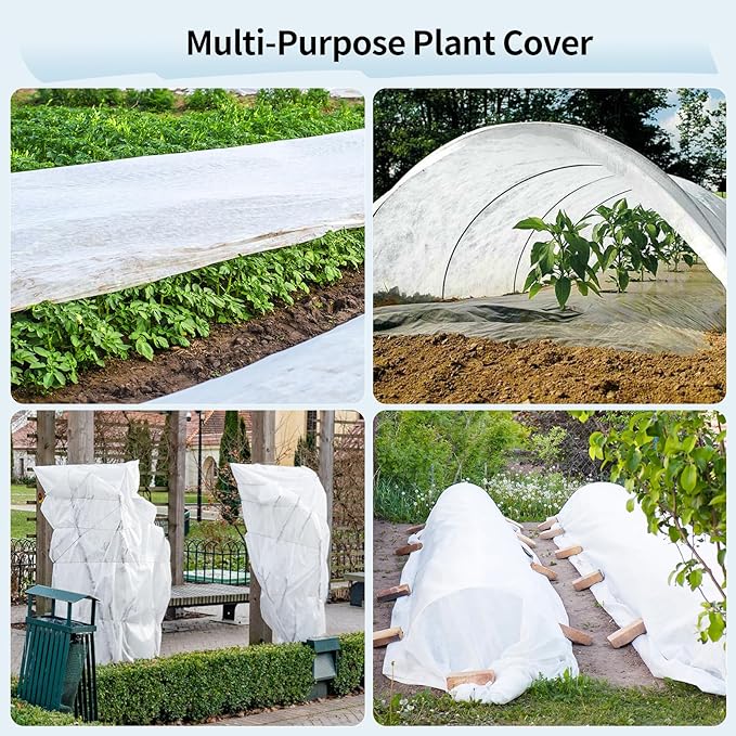 Insoma 1.1oz/yd Plant Covers Freeze Protection,10 * 30ft Floating Row Cover for Garden, Frost Plant Blanket for Winter Frost/Sun Pest Protection
