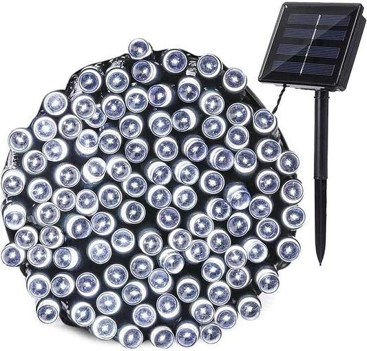 Joomer Solar Christmas Lights 72ft 200 LED 8 Modes Solar String Lights Waterproof Solar Fairy Lights for Christmas Decorations (White)