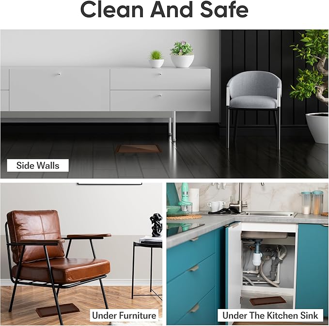 Mouse Traps Indoor for Home- Heavy Duty Sticky Traps for Mice, Small Rats, (4 Pack) Cockroaches & Other Bugs- Eco Friendly & Biodigradable