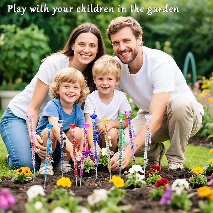 VICTLOV Crystal Suncatcher Making Kit, European Large Hole Beads, Snowflakes, Butterflies, Glass Balls for Garden Decoration, DIY Outdoor Hanging Ornaments (407Pcs Diamond+Pendant C)