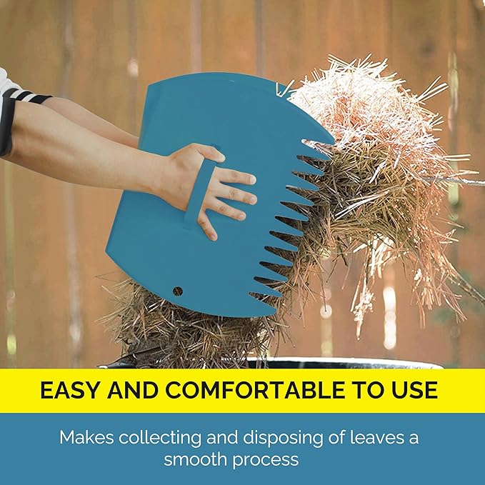 GardenHOME Leaf Scoops Hand Rakes, Large Leaf Grabbers for Yard Work and Garden Use, Clear and Collect Garden Rake, Leaf Scooper and Claws for Leaves, Lawn Debris, and Trash Cleanup