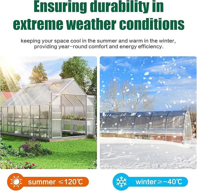 14 Pack Clear Polycarbonate Greenhouse Panels,Twin-Wall Polycarbonate Sheets for Roofing,Greenhouses ,Weather Resistant for Roof, Siding, and Sunroom( 4ftx2ftx0.31in)