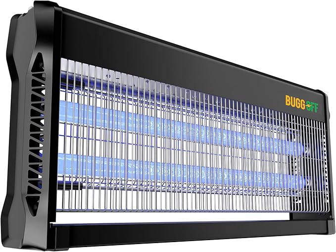 Black Modern Indoor Electric Bug Zapper, 2000 SQFT Coverage, 3500 Volts of Stunning Power, 40 Watts, Kills Mosquitos Gnats, Flys & More. 10 Year Warranty, X2 Free Repalcment Bulb (4 Pack)