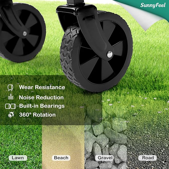 SUNNYFEEL 330lbs Wagons Carts Foldable,Heavy Duty Collapsible Folding Wagon Carts with Wheels,Lightweight Fold Up Wagon Cart for Outdoor Camping Shopping Sports Beach Garden Grocery