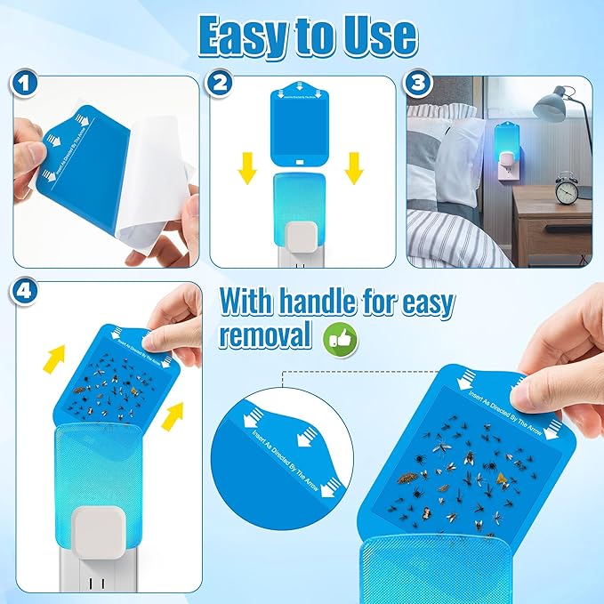 Qualirey 25 Pack Fly Trap Refill Cartridges Compatible with Raid/STEM/Wondercide Flying Insect Traps, Light Trap Refills Strong Glue Card for Fly Insect Bug Mosquito Gnat Traps Indoor