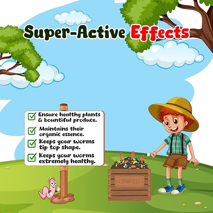 Food for Worms - Mineral-Rich Earthworm Chow, Boosts Composting Efficiency and Promotes Healthy Worms - Nutrient Blend Worm Food for Nightcrawlers & Red Wigglers, 10 Pound