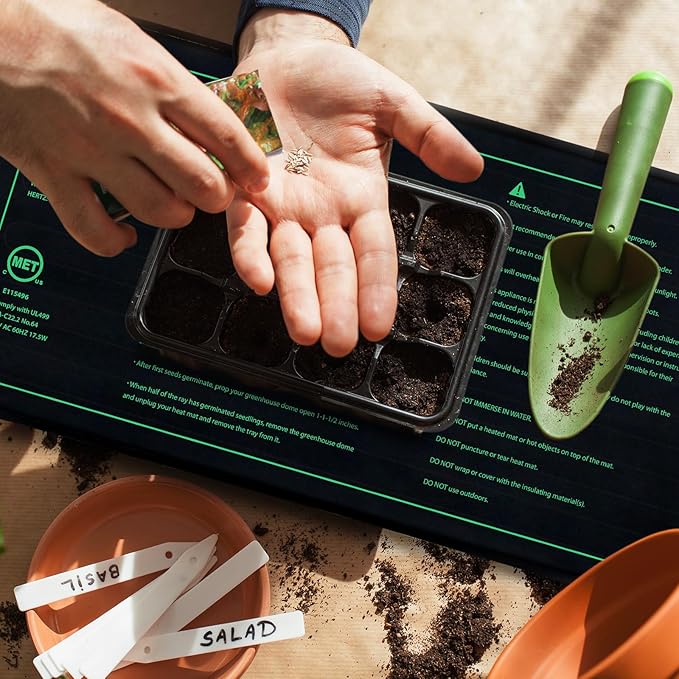 EAGLE PEAK Waterproof Seedling Heat Mat 10" x 20", UL & MET-Certified Heating Pad for Seed Starting, Germination, and Hydroponic Gardening, Includes (1) Warming Mat