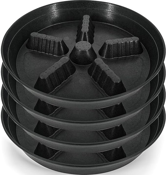 4 Pack Plant Saucer 12 inch, 8 10 14 17 inch, Plant Stand Plastic Plant Saucers for Indoors Outdoor, Heavy Duty Flower Saucers for Potted Plants, Pot Saucers for Plants, Grow Bags Saucers