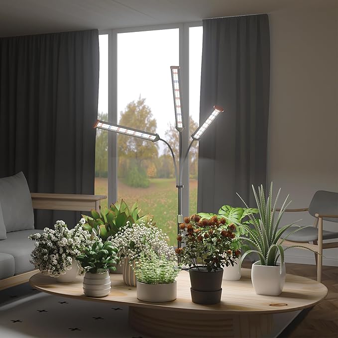GooingTop Grow Light for Indoor Plants Growing Full Spectrum LED Lamp with Optional Dimming & Timer