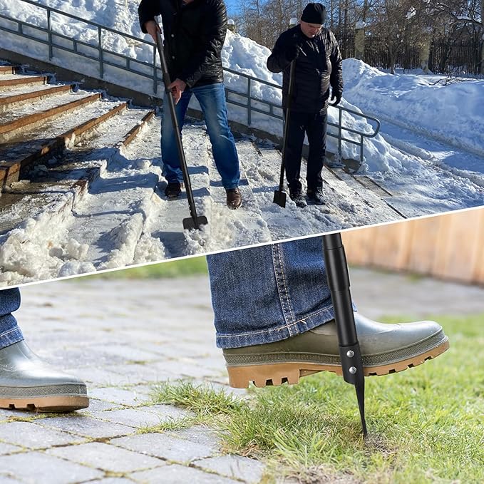 Ice Chopper, 67 Inch Tall & 1-1/4 Inch Diameter Heavy Duty Stainless Steel Ice Scraper for Driveway Garages Yards Outdoor Stairs