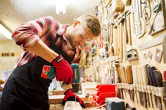 High Performance Work Gloves For Men(12 Pairs Pack), High Dexterity Touch Screen For Multipurpose,Excellent Grip (Large)