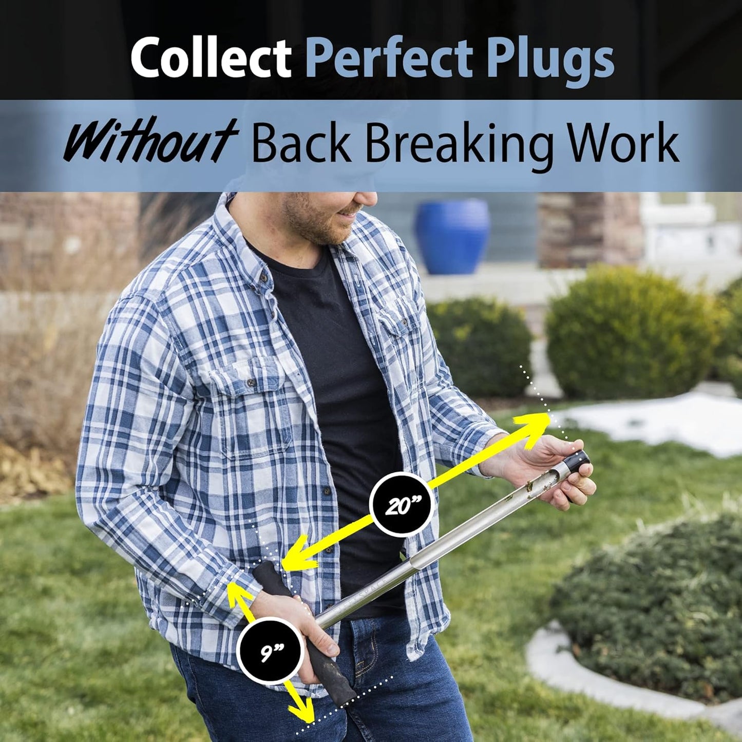 Sleekspace Soil Probe with Small Soil Sampler Bags. 20" Soil Sample Probe Rod. Patent Pending Ground Probe Design for Tidy Strata in Soil Test Sampling.