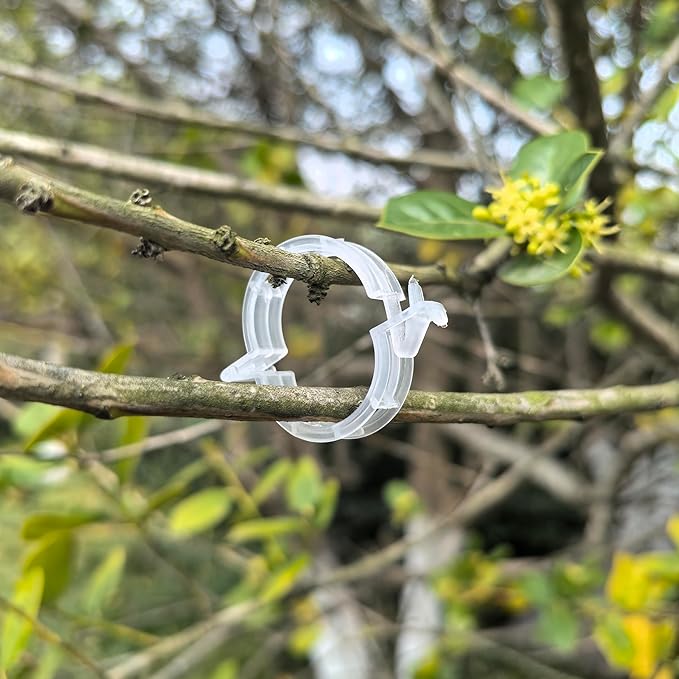 Safety Plastic fixed Clamp, Reusable Garden Support Clips for Climbing Plants, Plastic Trellis Clips for Fixing Tomato, Grape Vine, and Vegetable Plants (200, WHITE)