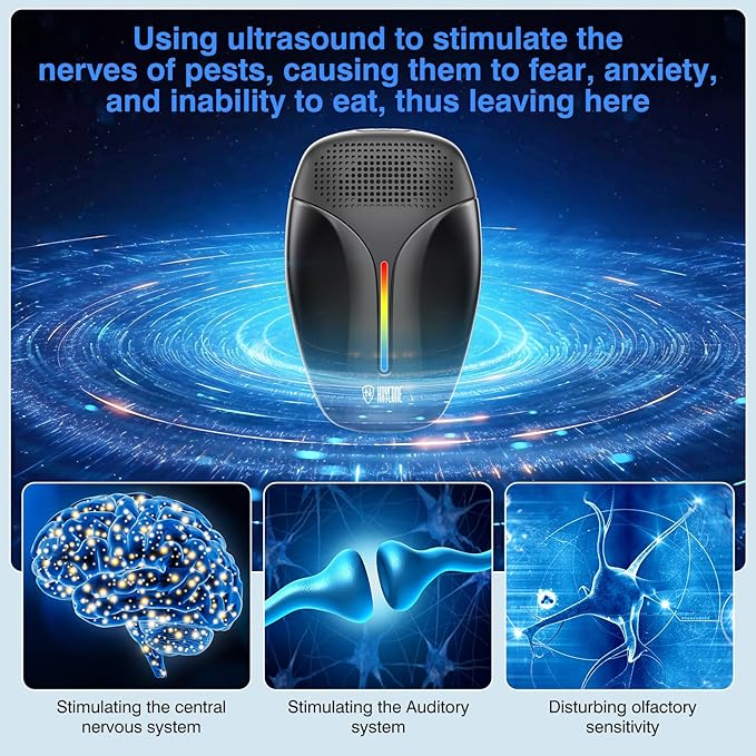 2025 Upgraded Ultrasonic Repeller & Insect Indoor Repeller,Ultrasonic and Repellent for Roach,Rodent,Mouse,Bugs,Mosquito,Mice,Spider,Ant,3 Mode Switching,6 Packs