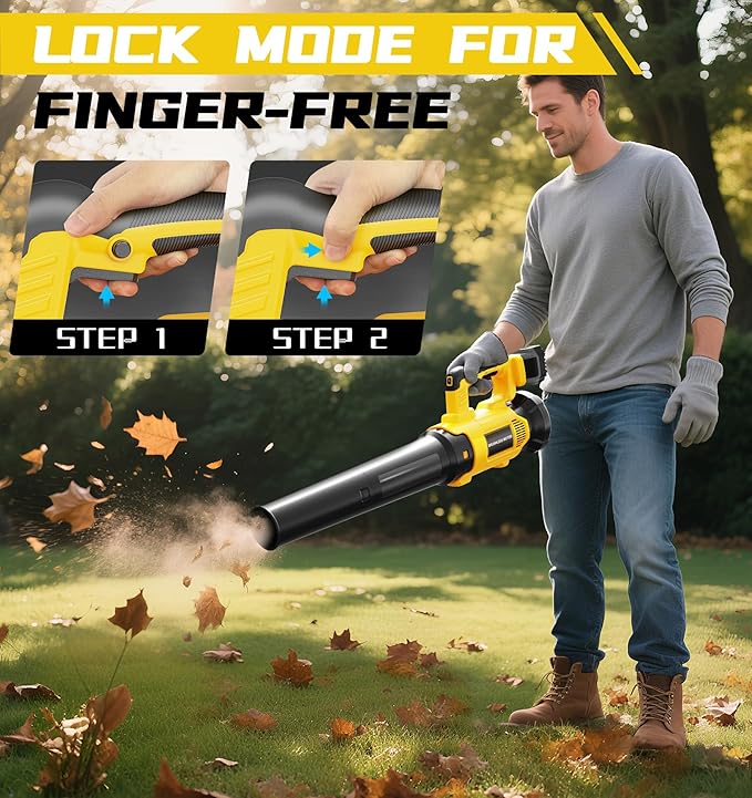 Cordless Leaf Blower Fit for Dewalt, 650 CFM Electric Leaf Blower, with Brushless Motor Built-in Protection Device, Variable Speed, Turbo Mode, for Driveway Lawn Care, Yard, Snow(NO Battery)