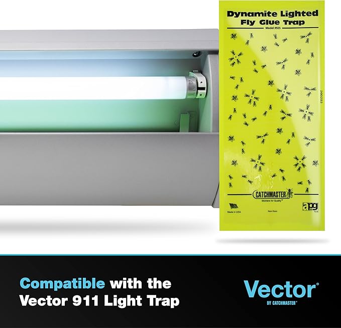 Catchmaster Pro Series Flying Insect Light Trap Replacement Board 5-PK, UV Light Fly Trap Refill, Adhesive Glue Boards, Mosquito Trap Supplies, UV Lamp Bug Catcher, Home & Garage Pet Safe Pest Control
