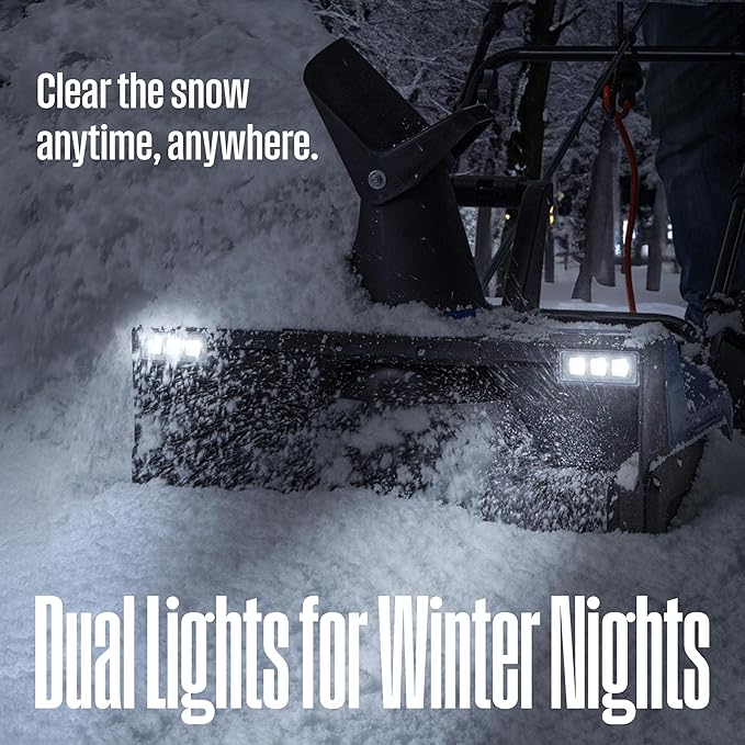 Westinghouse WSnow22 Corded Snow Blower 22 Inch, Steel Auger, Dual LED Lights, Electric Snow Blower with 25ft Throwing Distance, Plows 840lbs/min, Adjustable Chute