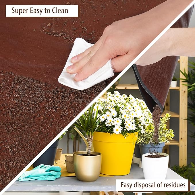 39.5"x 39.5" Extra Large Potting Mat for Indoor Plants Transplanting and Potting Soil Control-Gardening Gifts for Plant Lovers