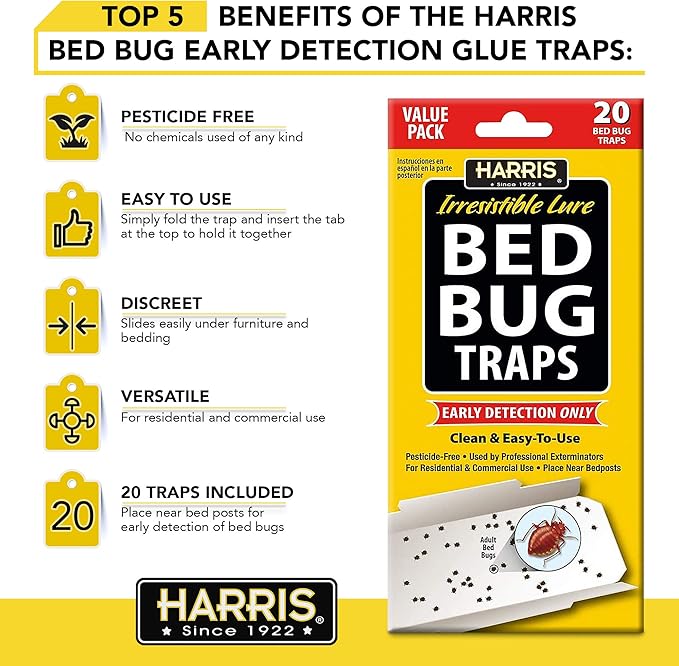 HARRIS Bed Bug Traps - Parent (20-Pack)