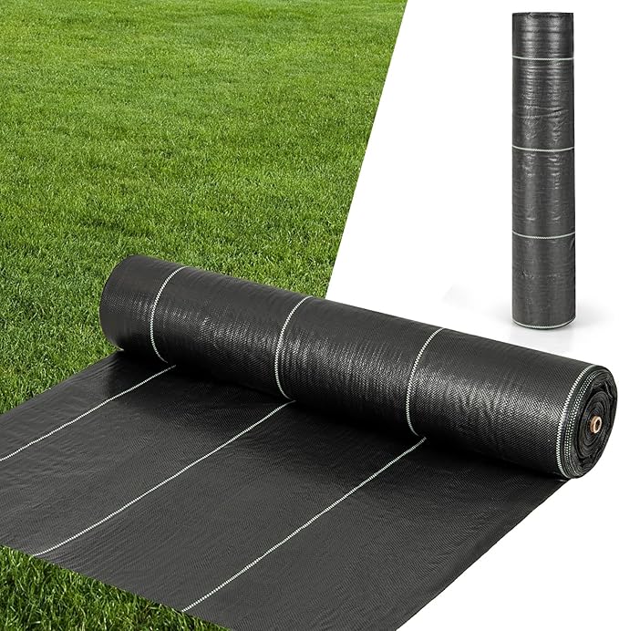 6.5FT x 330FT Weed Barrier Fabric, 3.2oz Landscape Fabric Heavy Duty Weed Barrier, High Permeability Ground Cover Geotextile Fabric Weed Cloth for Garden, Farm & Driveway