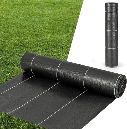 6.5FT x 330FT Weed Barrier Fabric, 3.2oz Landscape Fabric Heavy Duty Weed Barrier, High Permeability Ground Cover Geotextile Fabric Weed Cloth for Garden, Farm & Driveway