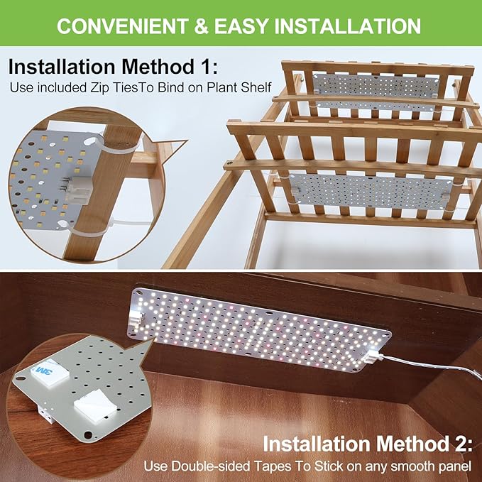 6Pack 2025 Ultra-Thin Panel Grow Lights for Seed Starting, Vegetables, Greenhouse & Under Cabinet & Shelf Plants with Timer 4/8/12H, Free Connect Full Spectrum Indoor LED Plant Growing Lamps