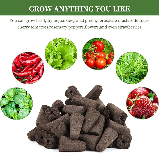 Grow Sponges, Seed Starter Pods Root Growth Sponges Eco-Friendly PH Balanced Square Sponges Replacement Compatible with QYO, LYKO, iDOO IG201Hydroponic Growing System, 50 Pack