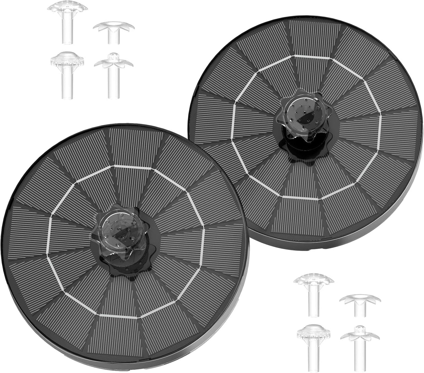 AISITIN 3.5W Solar Water Fountain with Storage & Integrated Bracket, Floating Solar Fountain Pump with Nozzles for Bird Bath, Garden, Pond, Pool, Aquarium and Outdoor (2PCS)