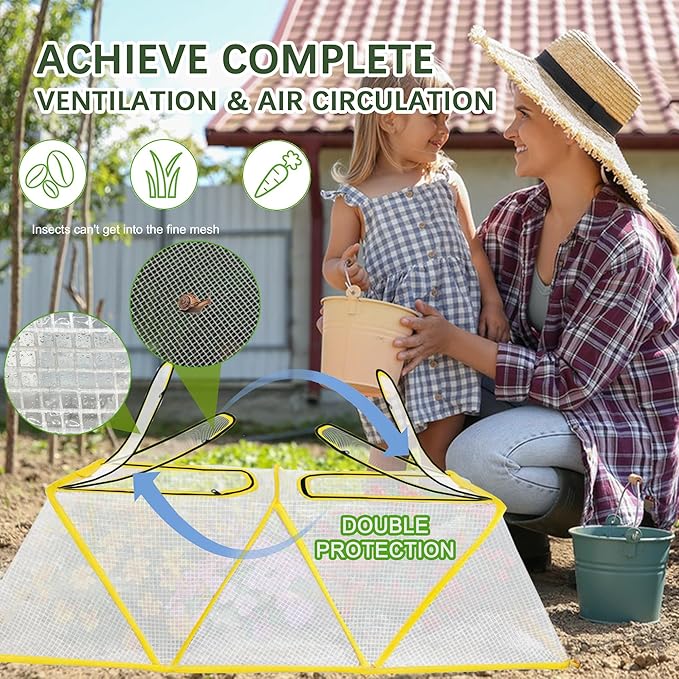 47.2" *14.6" *13.4" Foldable Garden Accelerator Plants Cover Freeze Protection for Raised Bed, Mini Greenhouse Cover with Two Air Hole, Frost Cover for Plant Vegetable Seedling Protector