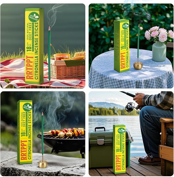 Large Citronella Incense Sticks 18 Sticks per Tube Add to Natural Ingredients Citronella | Lemongrass and Rosemary Oil | Outdoor Citronella Help You Better Enjoy Outdoor Life