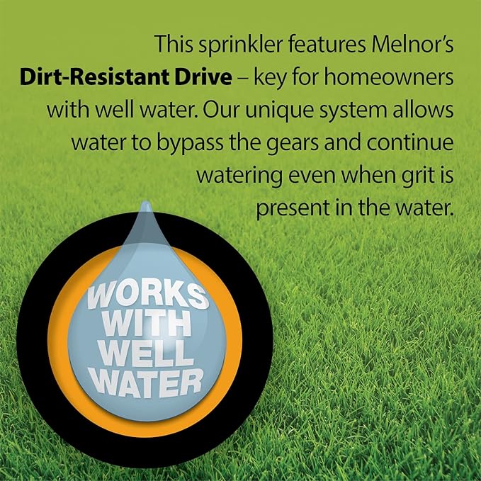 Melnor 65133AMZ XT Turbo Oscillating Sprinkler W/Timer, 4,500 sq. ft., Quick Connect Bundle, 2-Way Adjustable, Black, Yellow