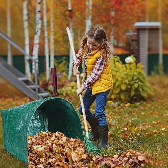 Reusable Yard Waste Bags, 40 Gallon Dustpan-Type Garden Bag 2 Pack, Heavy Duty Garden Bags for Lawn Maintenance & Outdoor Recycling,Garden Waste Container for Clean Up Outdoor Debris