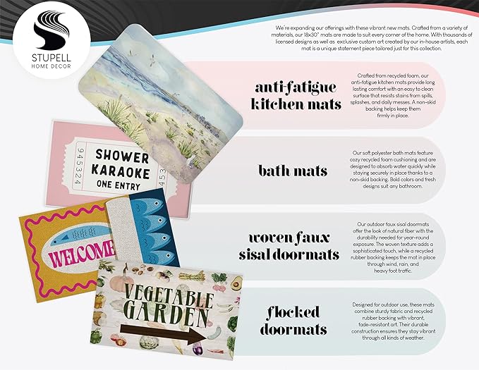 Stupell Industries Stay for Spell Pastel Halloween Welcome Printed Outdoor Unwoven Door Mat, Design by Laura Marshall