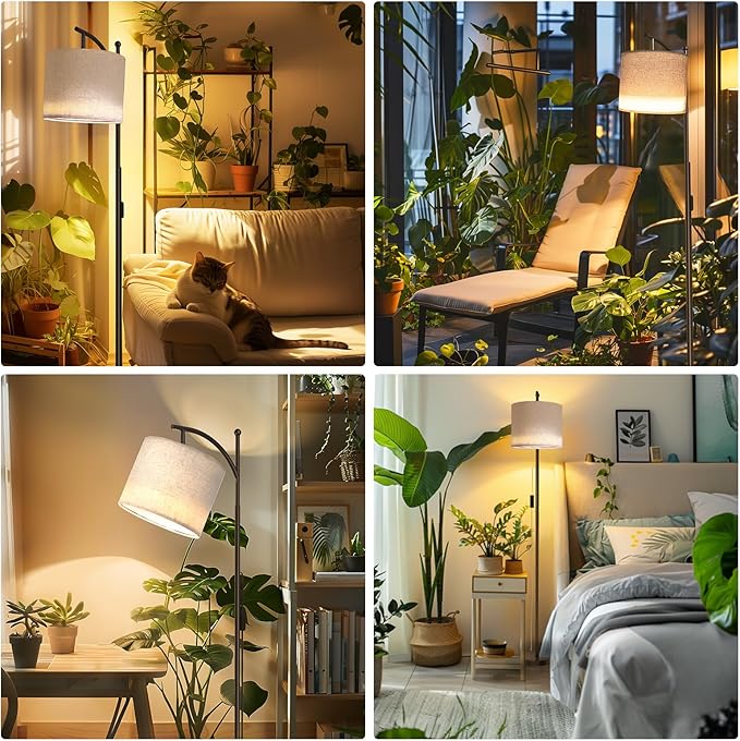 70.8″ Tall Grow Lights for Indoor Plants, 3000K Full Spectrum Plant Light with Stand, Auto On/Off Timer & Adjustable Angle, 25W Non-Dimmable Led Floor Lamp for Plant Growth