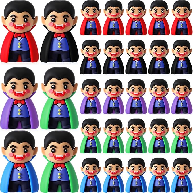 25 Pcs Mini Vampire Figurines Bulk Halloween Vampire Figures Miniatures Decorations Party Favors for Spooky Party Trick or Treating Goodies Bag Fillers DIY Craft