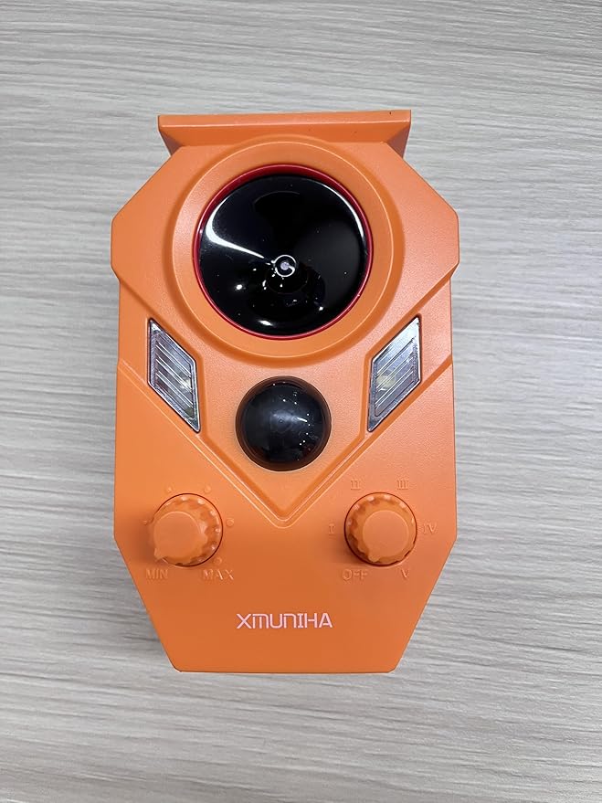 Solar Ultrasonic Animal Repellent Outdoor, Deer Repellent for Yard with RIP Sensor, IP65 Waterproof Squirrels Repeller, Effective Deterrent Cat, Raccoons, Skunks, Rabbits - Orange