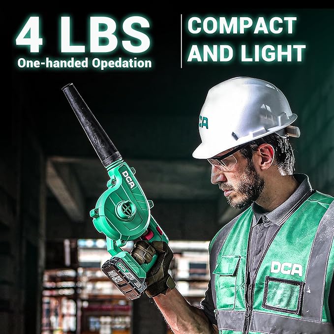 DCA 20V Brushless Blower Cordless Mini Hand Electric Vacuum,Lightweight Sweeper Vacuum with 2 Battery,Portable for Lawn Care/Dust/Pet Hair/Dust/Small Trash