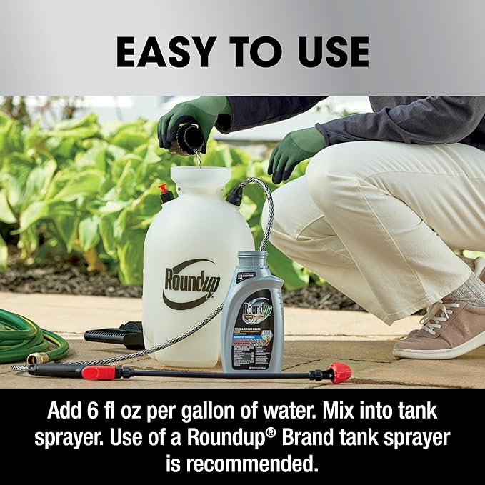 Roundup Dual Action 365 Weed & Grass Killer Plus 12 Month Preventer Concentrate, Kills & Prevents for up to 1 Year, 32 fl.oz.